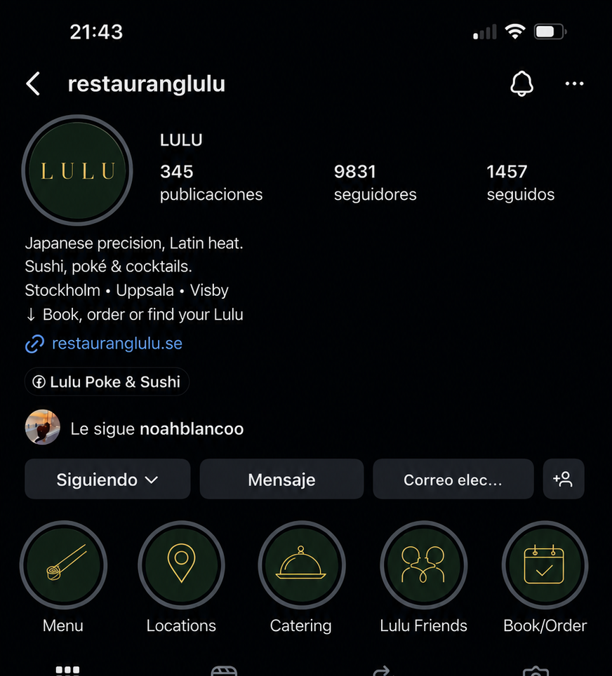 Proposed Lulu Instagram profile after the rebrand