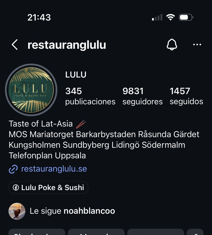Lulu Instagram profile before the rebrand