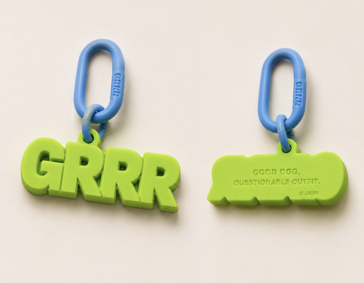 GRRR silicone collar charms in acid green