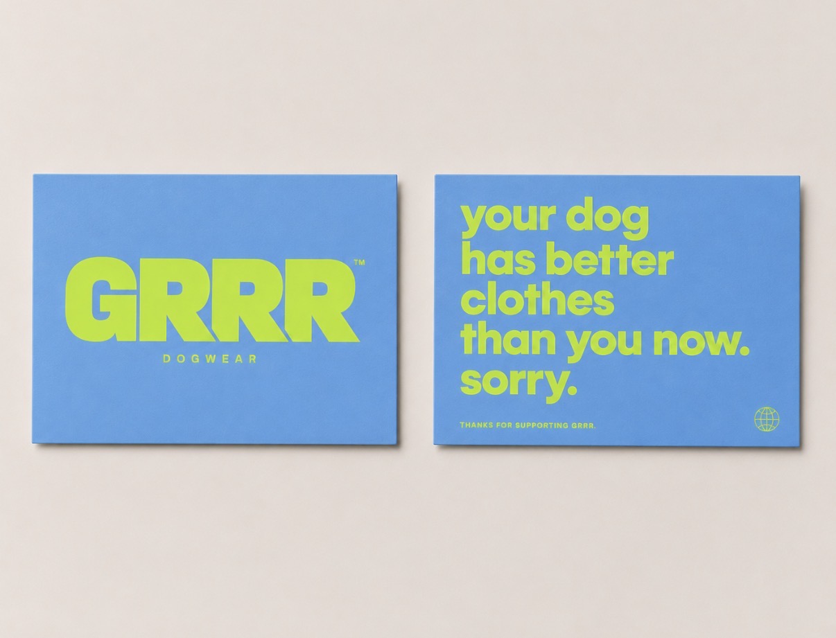 GRRR thank you cards, front and back
